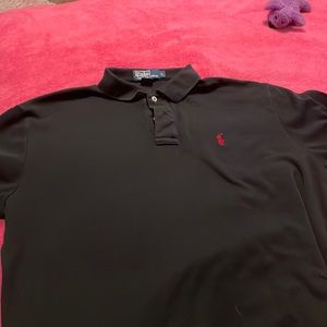 Polo black interlock shirt mens large